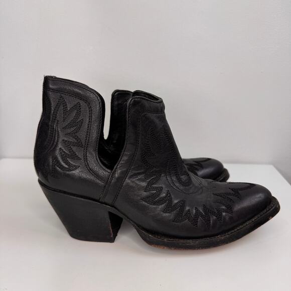 ARIAT Dixon Booties 7.5 Black Leather R-Toe Pull-On Ankle Western Boot 10035976 - Picture 7 of 11